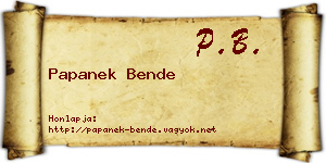 Papanek Bende névjegykártya